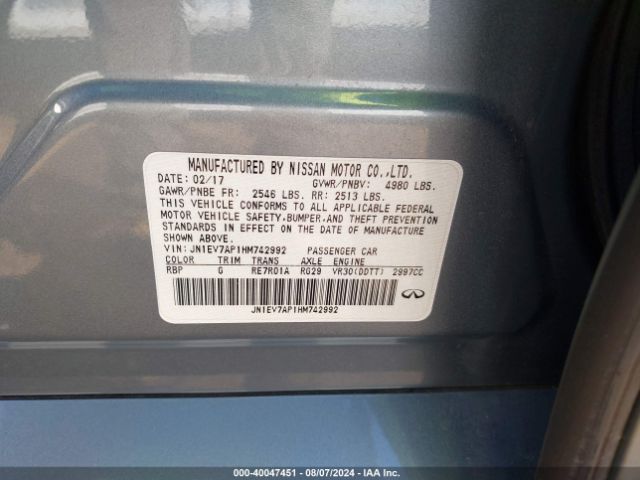 JN1EV7AP1HM742992 Infiniti Q50 3.0t Premium