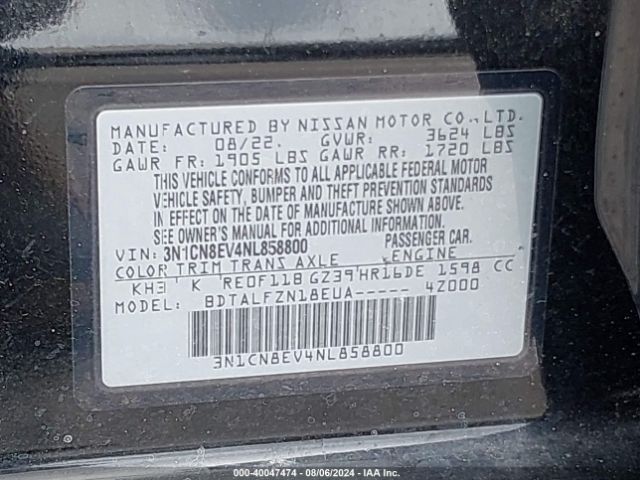 3N1CN8EV4NL858800 Nissan Versa 1.6 Sv Xtronic Cvt