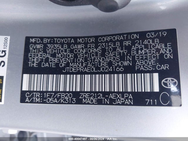 Toyota COROLLA LE 2020 JTDEPRAE0LJ024166 Image 9