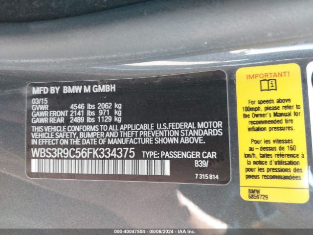 WBS3R9C56FK334375 BMW M4