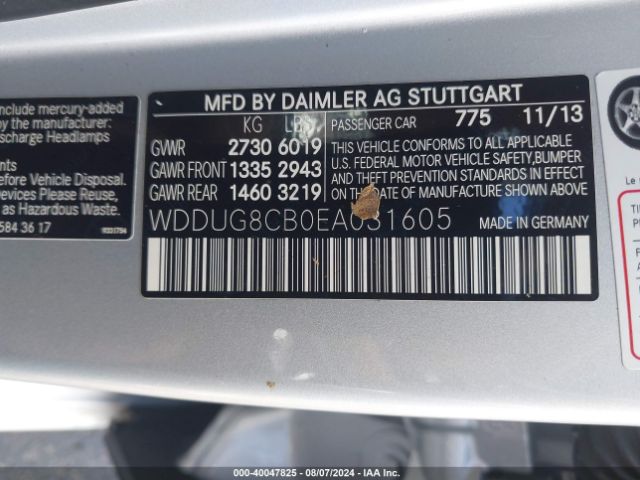 WDDUG8CB0EA031605 Mercedes-Benz S 550