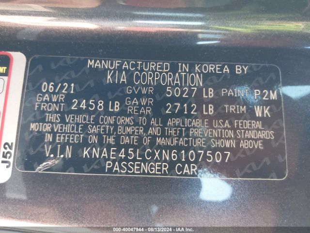 KNAE45LCXN6107507 KIA Stinger Gt1