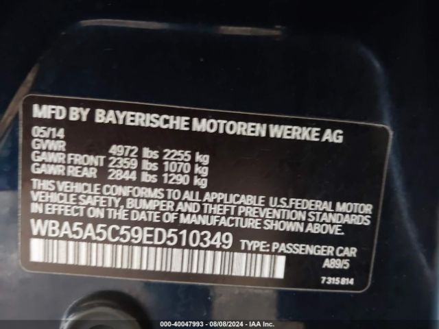 WBA5A5C59ED510349 BMW 528I