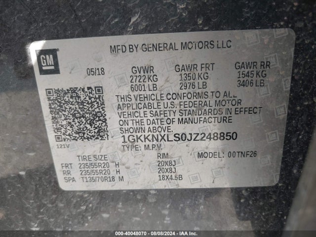 GMC Acadia Denali 2018 1GKKNXLS0JZ248850 Image 9