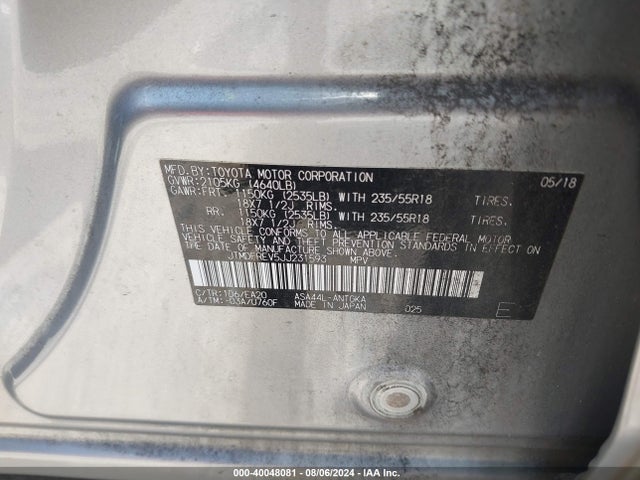 Toyota Rav4 Limited 2018 JTMDFREV5JJ231593 Image 9