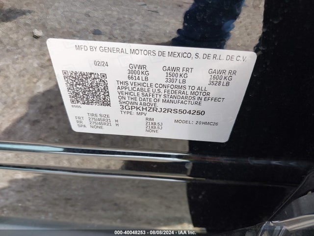 3GPKHZRJ2RS504250 Honda Prologue Awd Elite