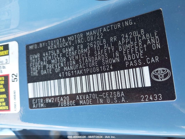 Toyota CAMRY SE 2023 4T1G11AK1PU081624 Image 9