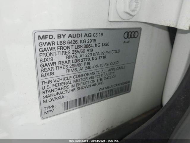 2019 AUDI Q7 WA1AHAF7XKD036260 Photo 8