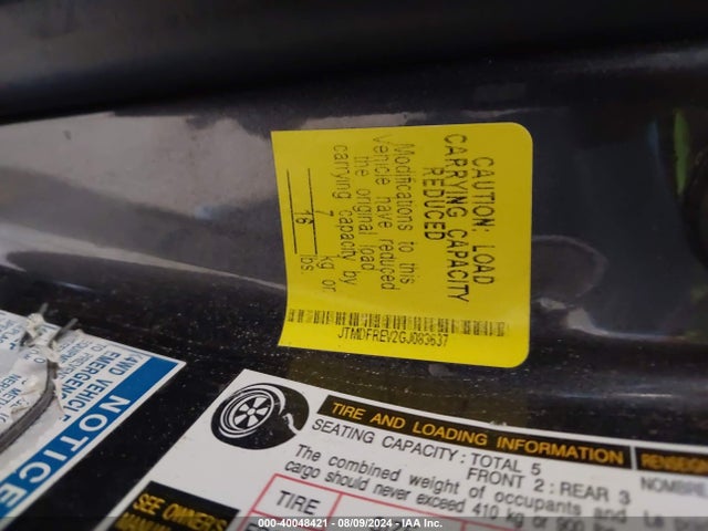 Toyota Rav4 Limited 2016 JTMDFREV2GJ083637 Image 9
