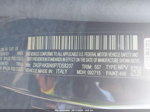 ZASPAKBN0P7D58207 Alfa Romeo Stelvio Veloce Awd