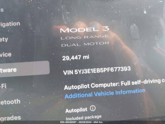 5YJ3E1EB5PF677393 Tesla Model 3 Long Range Dual Motor All-wheel Drive