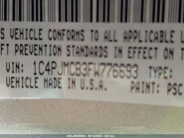 1C4PJMCB3FW776693 Jeep Cherokee Latitude Altitude