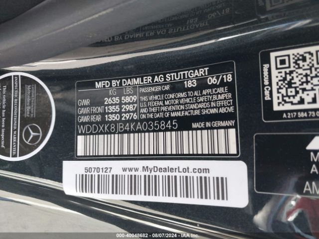 2019 MERCEDES-BENZ AMG S 63 WDDXK8JB4KA035845 Photo 8