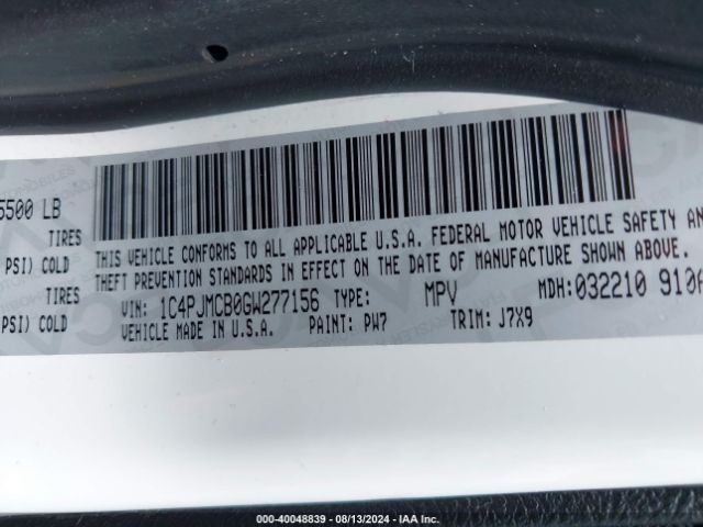1C4PJMCB0GW277156 Jeep Cherokee 75th Anniversary