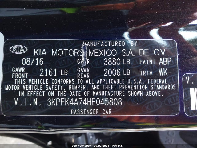 KIA FORTE LX 2017 3KPFK4A74HE045808 Image 9