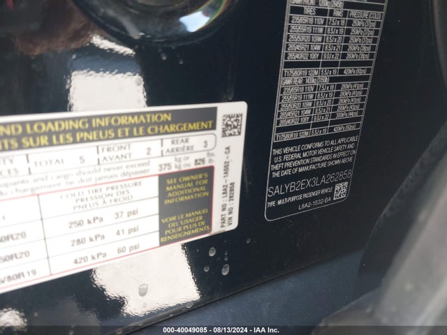 SALYB2EX3LA262858 Land Rover Range Rover Velar P250 S