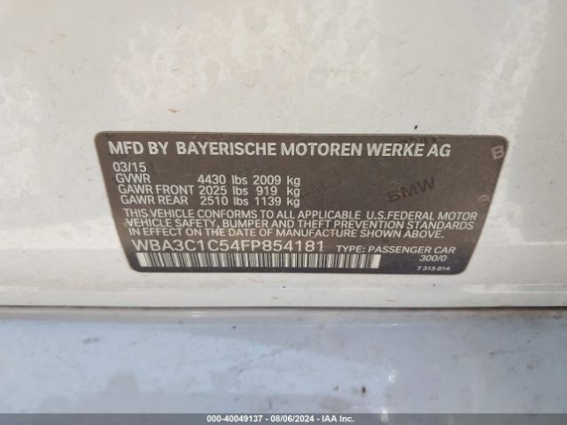 WBA3C1C54FP854181 BMW 328I