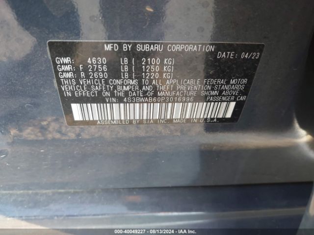 4S3BWAB60P3016996 Subaru Legacy