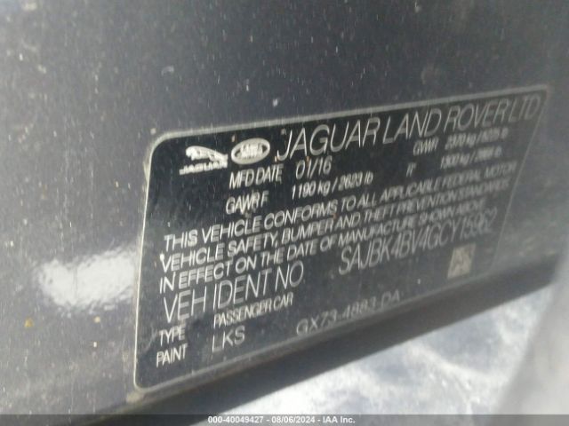 SAJBK4BV4GCY15962 Jaguar Xf 35t Prestige