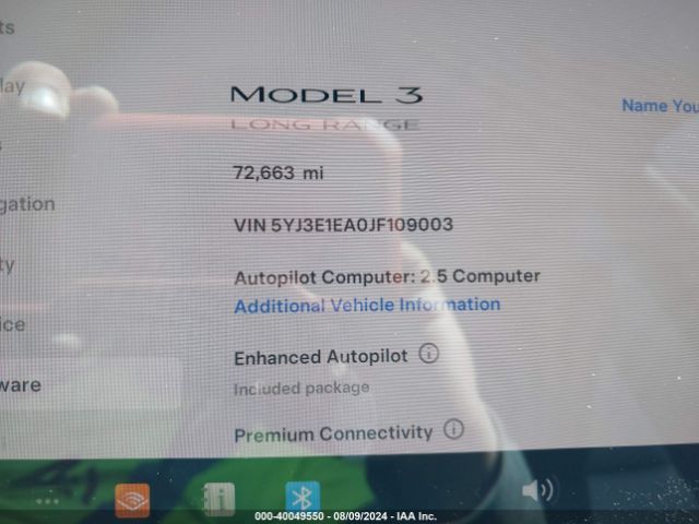 5YJ3E1EA0JF109003 Tesla Model 3 Long Range/mid Range