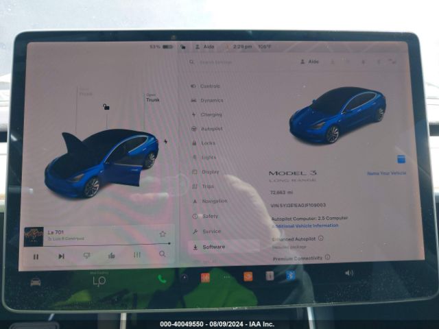 5YJ3E1EA0JF109003 Tesla Model 3 Long Range/mid Range