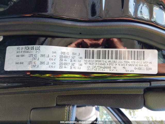 1C4PJMCS4HW640009 Jeep Cherokee Latitude 4x4