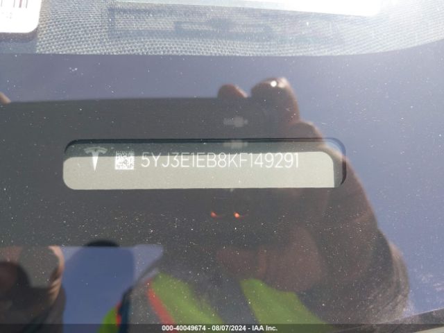 5YJ3E1EB8KF149291 Tesla Model 3 Long Range/performance