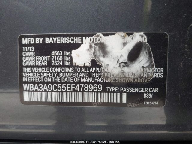 WBA3A9C55EF478969 BMW 335i