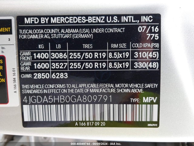 4JGDA5HB0GA809791 Mercedes-Benz Gle 350 4matic