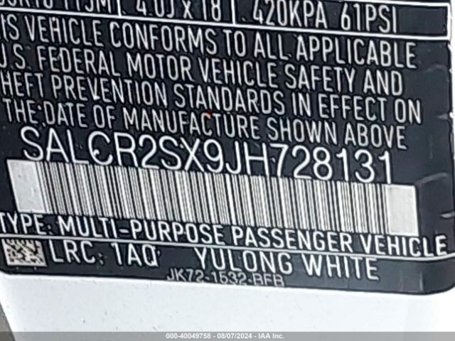 SALCR2SX9JH728131 Land Rover Discovery Sport Hse