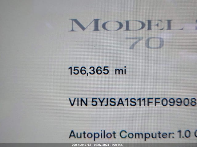 Tesla Model S 60/70/85 2015 5YJSA1S11FF099083 Image 16