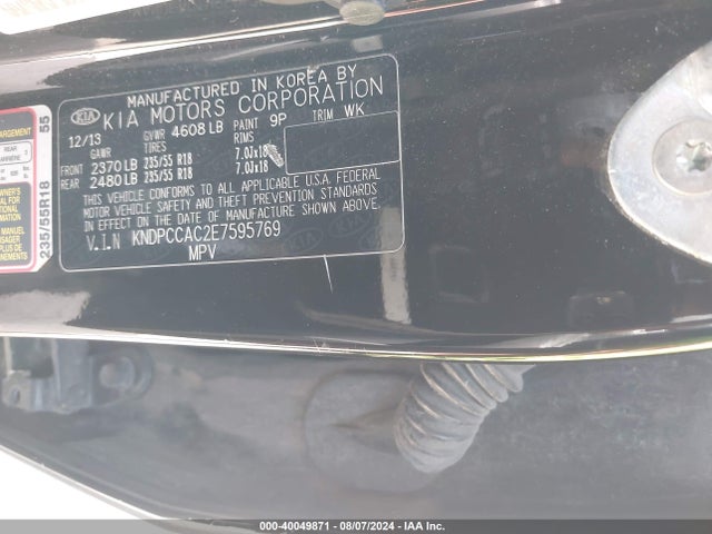 KIA Sportage Ex 2014 KNDPCCAC2E7595769 Image 9