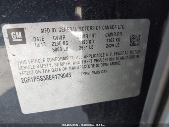 2G61P5S38E9179943 Cadillac Xts Premium