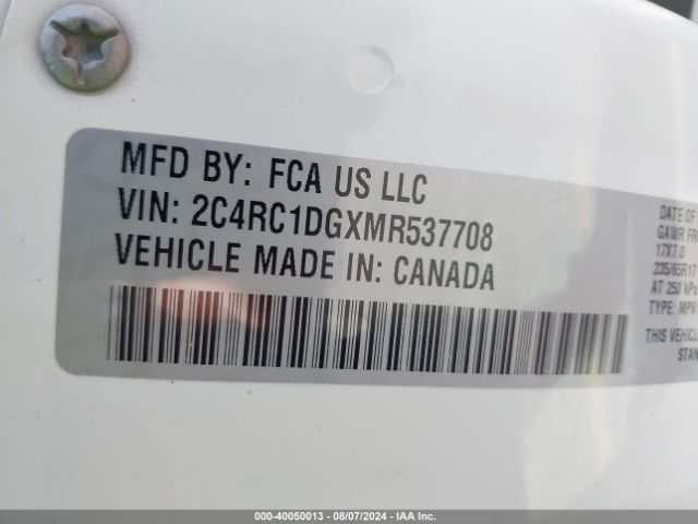 2C4RC1DGXMR537708 Chrysler Voyager Lxi
