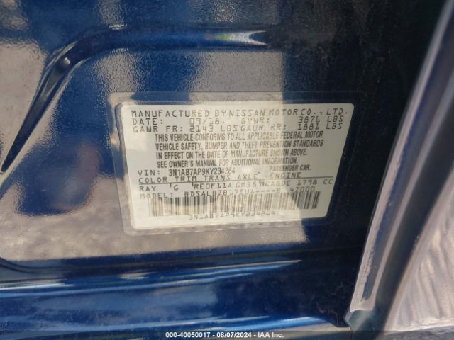 3N1AB7AP9KY234264 Nissan SENTRA S