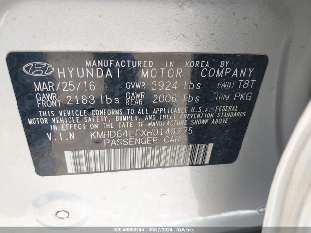 Hyundai ELANTRA SE 2017 KMHD84LFXHU149775 Image 9