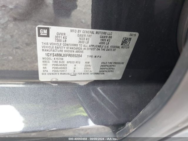 1GYS4MKJ6FR669284 Cadillac Escalade Luxury