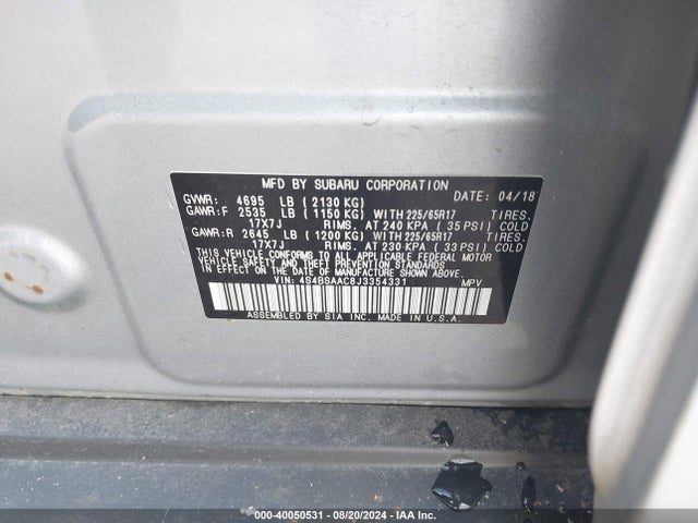4S4BSAAC8J3354331 Subaru Outback 2.5i