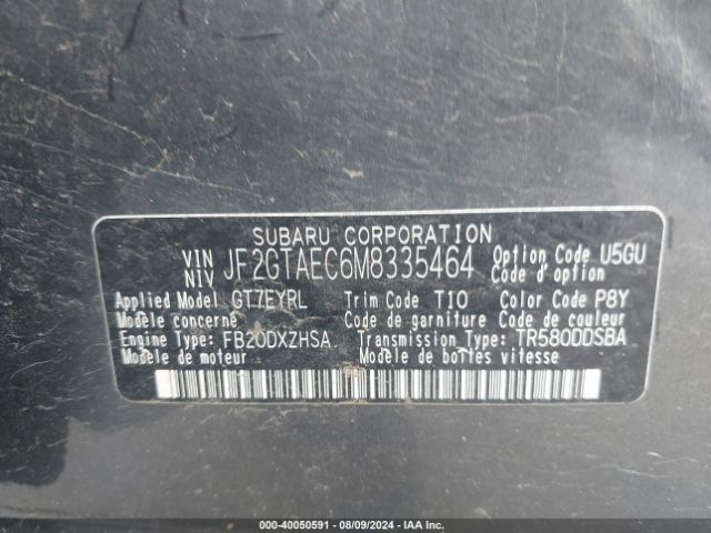 JF2GTAEC6M8335464 Subaru Crosstrek Premium