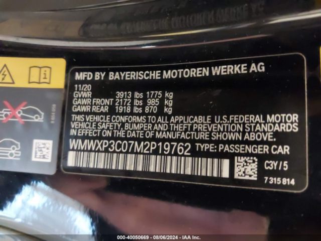 WMWXP3C07M2P19762 Mini Se Hardtop Cooper