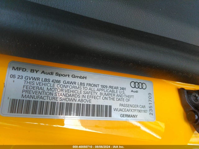 2023 AUDI R8 WUACEAFX7P7901167 Photo 8