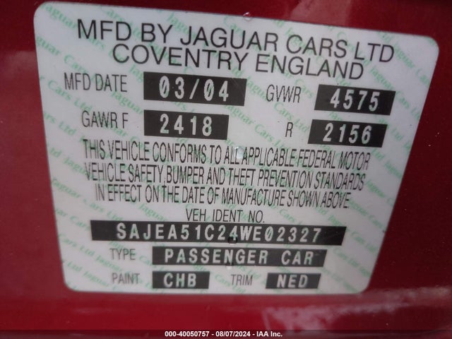 2004 JAGUAR X-TYPE SAJEA51C24WE02327 Photo 8