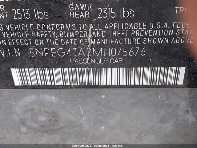 Hyundai SONATA SE 2021 5NPEG4JA0MH075676 Image 9