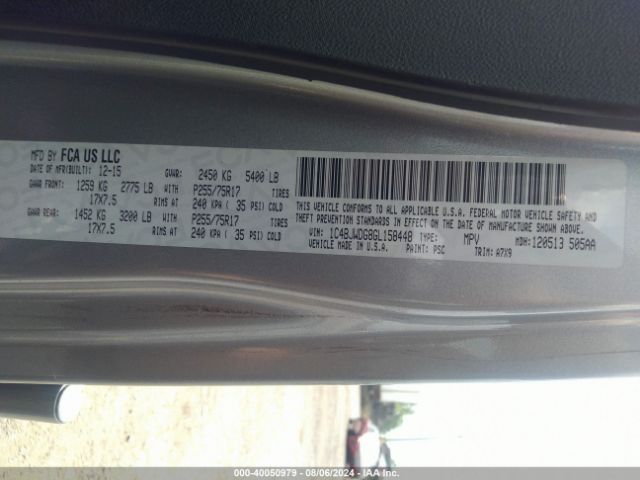 1C4BJWDG8GL158448 Jeep Wrangler Unlimited Sport