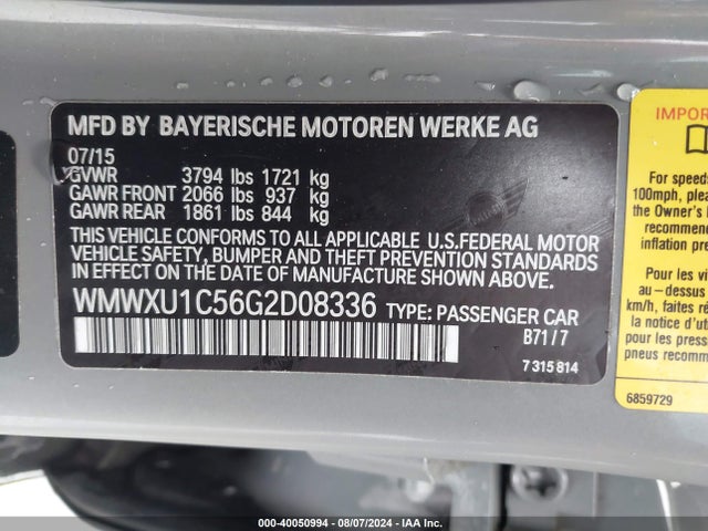 2016 MINI HARDTOP WMWXU1C56G2D08336 Photo 8