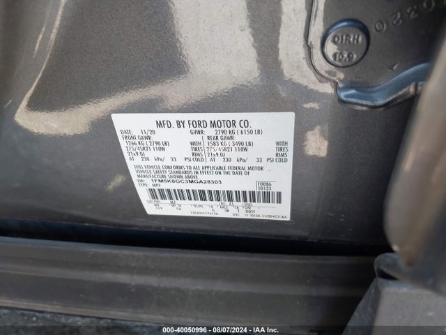 1FM5K8GC3MGA28303 Ford gtdi