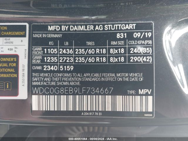 WDC0G8EB9LF734667 Mercedes-Benz Glc 300 4matic