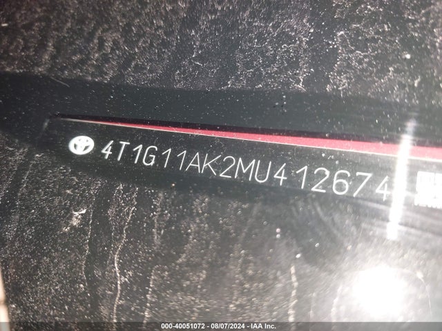 4T1G11AK2MU412674 Toyota CAMRY SE