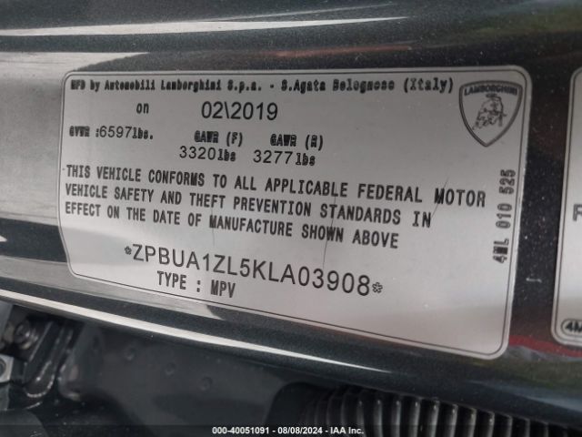 2019 LAMBORGHINI URUS ZPBUA1ZL5KLA03908 Photo 8
