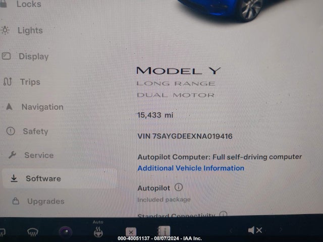 2022 TESLA MODEL Y 7SAYGDEEXNA019416 Photo 6